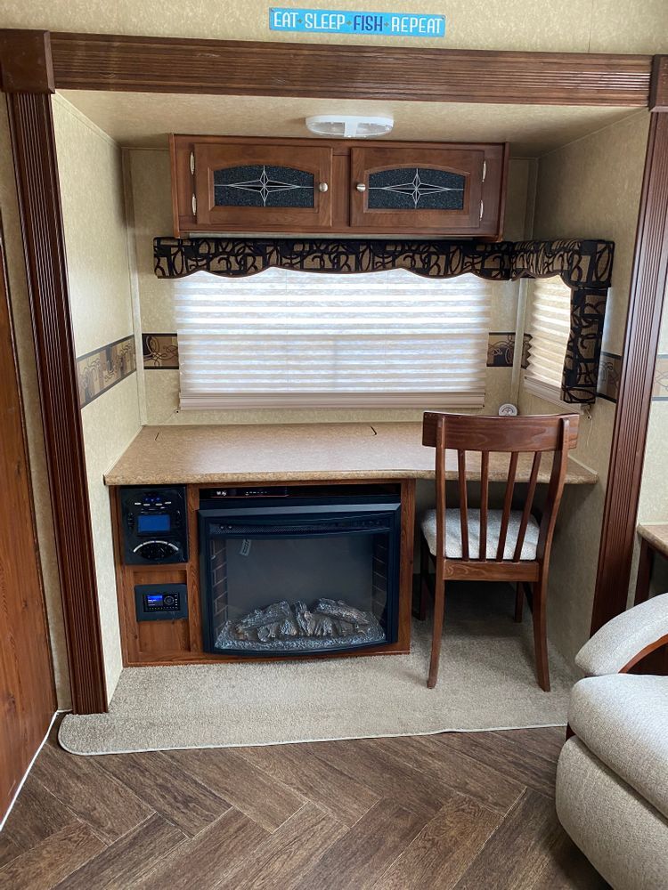 RecPro fireplace in an RV